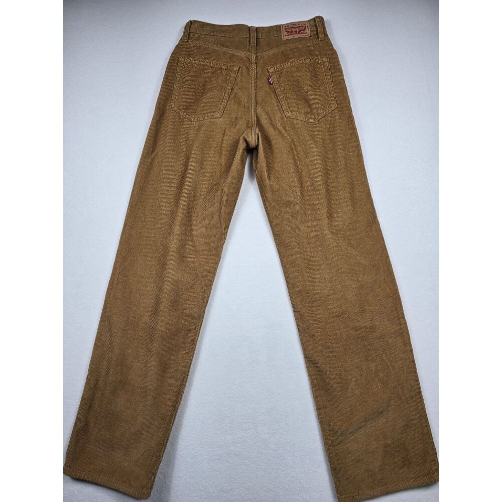 Levis 94 Baggy Corduroy Pants Womens Size 26 Tan 100% Cotton Straight Leg - Picture 5 of 8